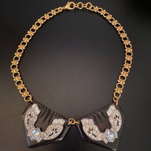 J. Crew Jeweled Gold & Black Bracelet